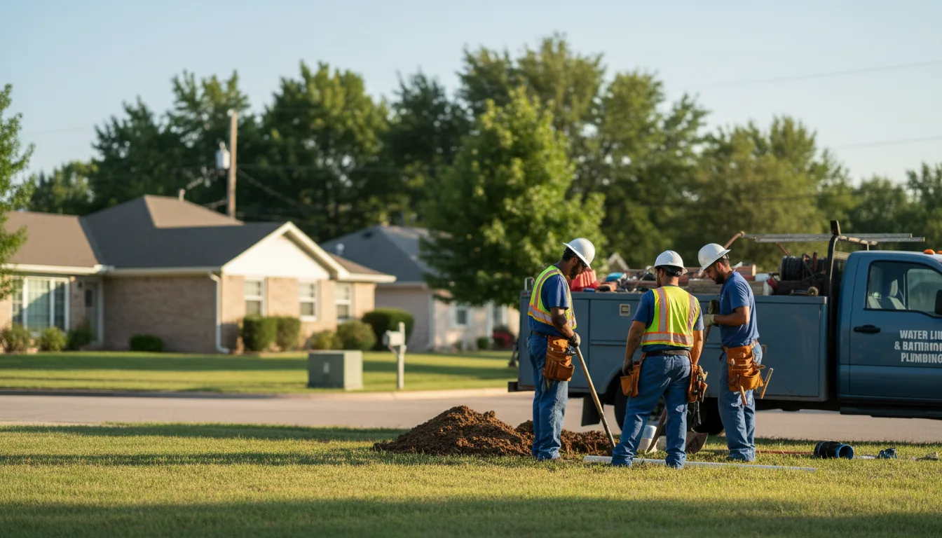Residential water line and bathroom plumbing service in Clay Center, OH